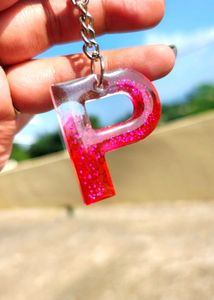 Sparkly Letter P Keychain
