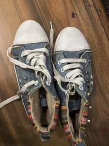 Unique Denim High-Top Sneakers