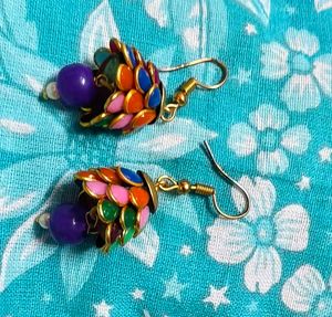 Boho Multicolored Jhumka Earrings