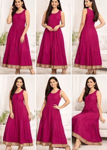 Magenta Ethnic Gown unused plain