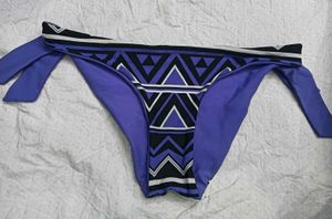 Purple &amp; Black Geo Print Bikini Bottom 🤎