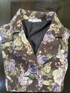 Floral Print Corduroy Jacket