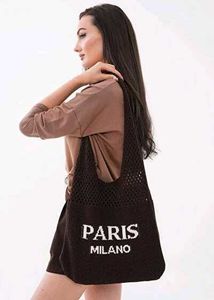 Black Tote Bag with "PARIS MILANO" Text