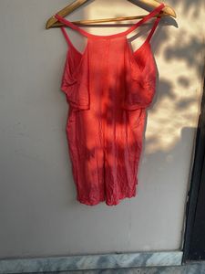 Coral Spaghetti Strap Tank Top
