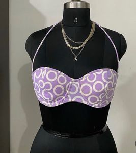 Lavender Circle Print Bra Top
