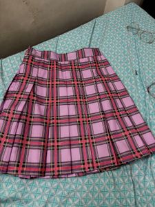 Plaid Pleated Mini Skirt