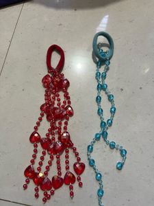 Beaded Heart Hair Ties (Set of 2)