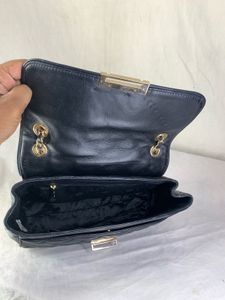 Vintage 2000s SISLEY Quilted Black Chain Flap Bag