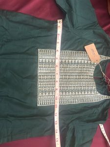 Girls Green Embroidered Kurta Set Without Duppatta