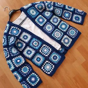 Boho Granny Square Crochet Cardigan