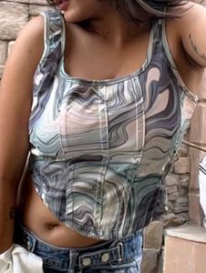 Stylish Swirl Print Cropped Top
