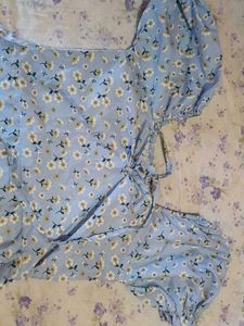 Cute Baby Blue Floral Dress