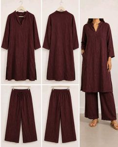 Brown Long Kurta Set