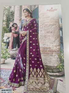 Elegant Purple & Gold Saree