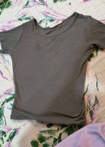 Ribbed Grey Top
