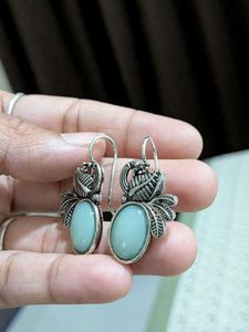 Bohemian Turquoise Oval Earrings