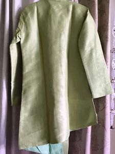 Pista Green Sherwani with Golden Dhoti
