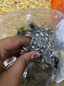 Boho Silver Oxidized Bangle Bracelet