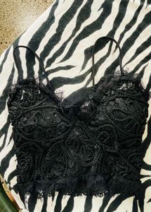 Black Lace Bralette Crop Top