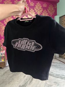 BURGER BAE ROUND NECK CROP BABY TEE