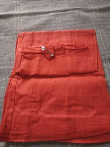 Elegant Orange Silk Saree with Embellishments