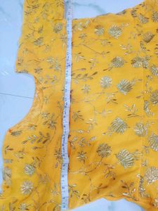 Vibrant Yellow Embroidered Kurta Set 3pc