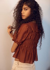 H&amp;M Chic Smocked Peasant Blouse