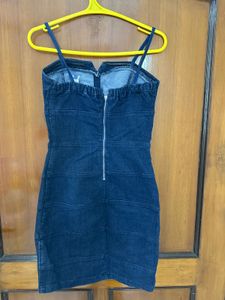 Denim Strappy Bodycon Dress