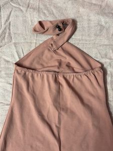 Elegant Pink Halter Neck Bodycon Dress
