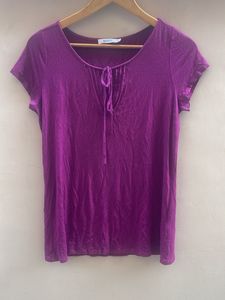Purple Tie-Neck Top