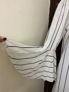 Striped Flared Sleeve Dress