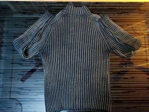 Striped Turtleneck Knit Top