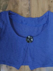 Blue Cropped Cardigan