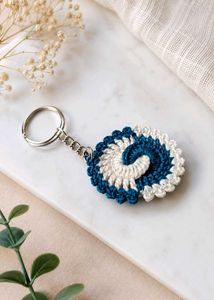 Handmade Crochet Swirl Keychain