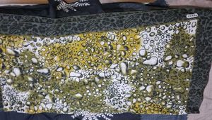 Navy Blue Tissue Dupata Golden Zari Border + Scarf