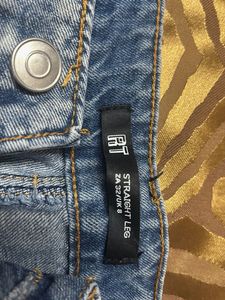 Unique Frayed Patchwork Denim Jeans