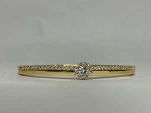 Anti Tarnish Gold Bangle with Diamond
