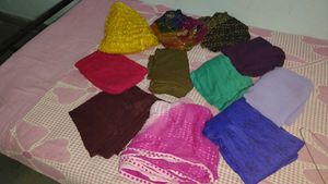 multi colour net duptta cotton combo 9