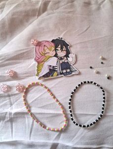 Mitsuri & Obanai Demon Slayer Beaded Bracelets