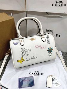 COACH* *WHITE CHALK SKETCH PRINT ROWAN SATCHEL BAG