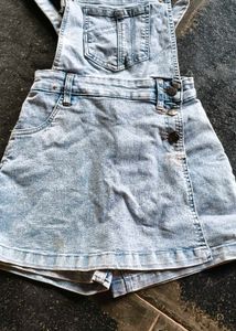 Denim Pinafore Shorts
