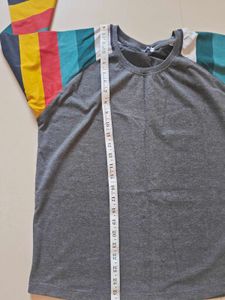 Cozy Striped Sleeve Top, no used