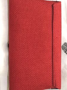 Vibrant Red Beaded Clutch Bag