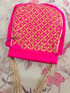 Beautiful Gota Patti Work Potli Bag