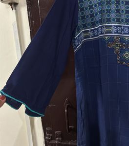 Stylish Navy Blue Printed Kurta
