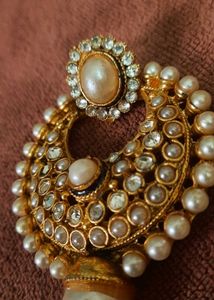 Pearl &amp; Gold Statement Earrings