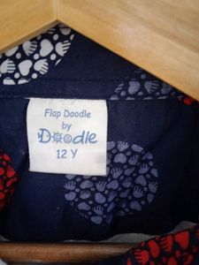 Dark blue Girls Printed Frock (Kids)