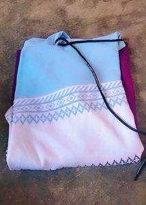 Light Blue & White Hoodie