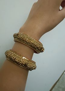 Two Piece Golden Kada Set