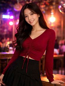 Chic Ruched Long Sleeve Crop Top
